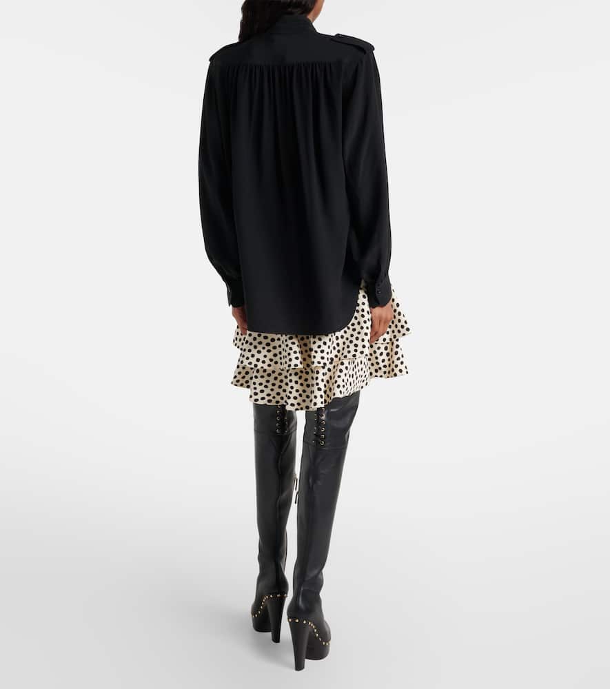Chloé Polka-dot tiered silk miniskirt