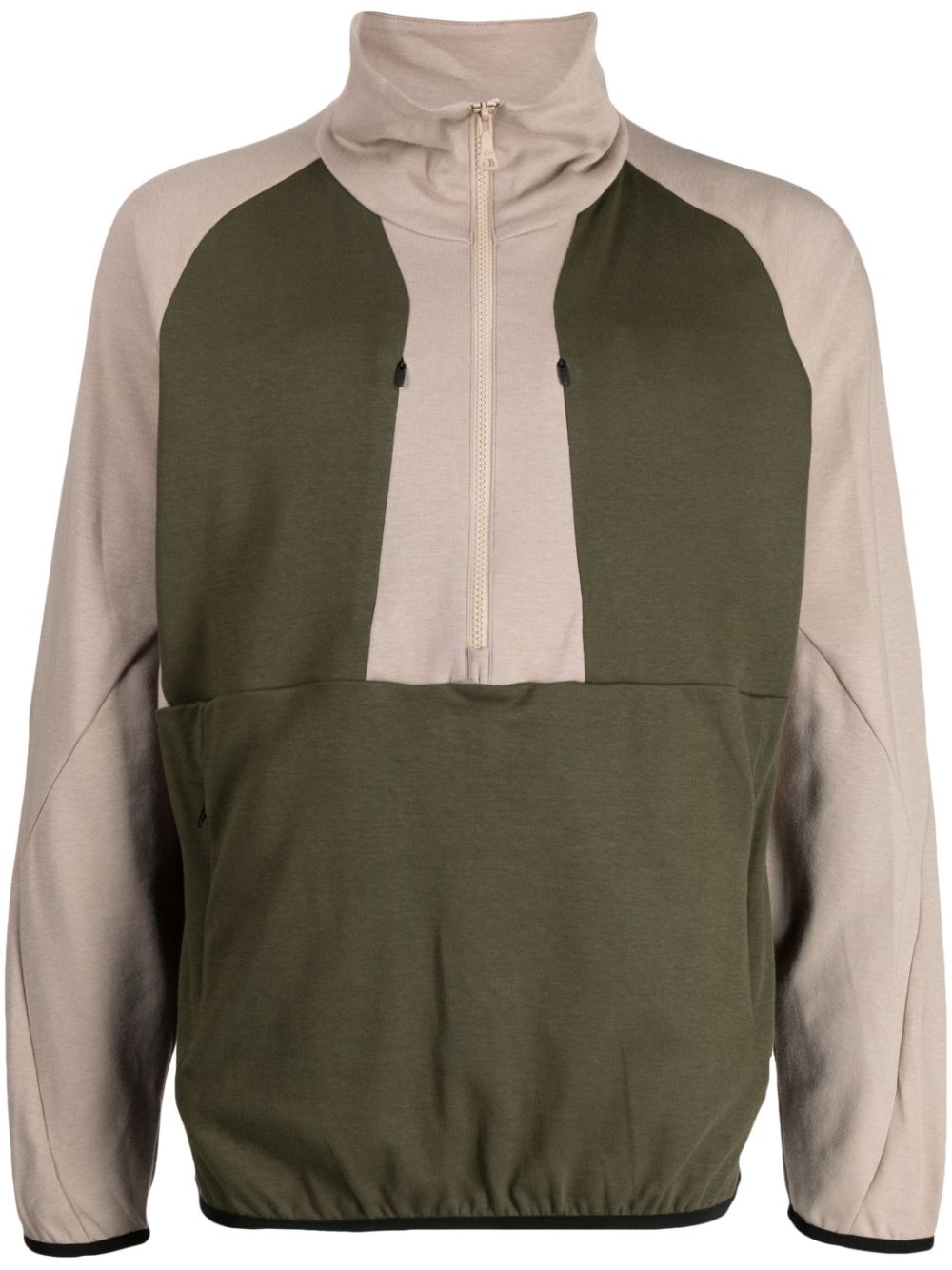 Two-tone high-neck sweater - Brown