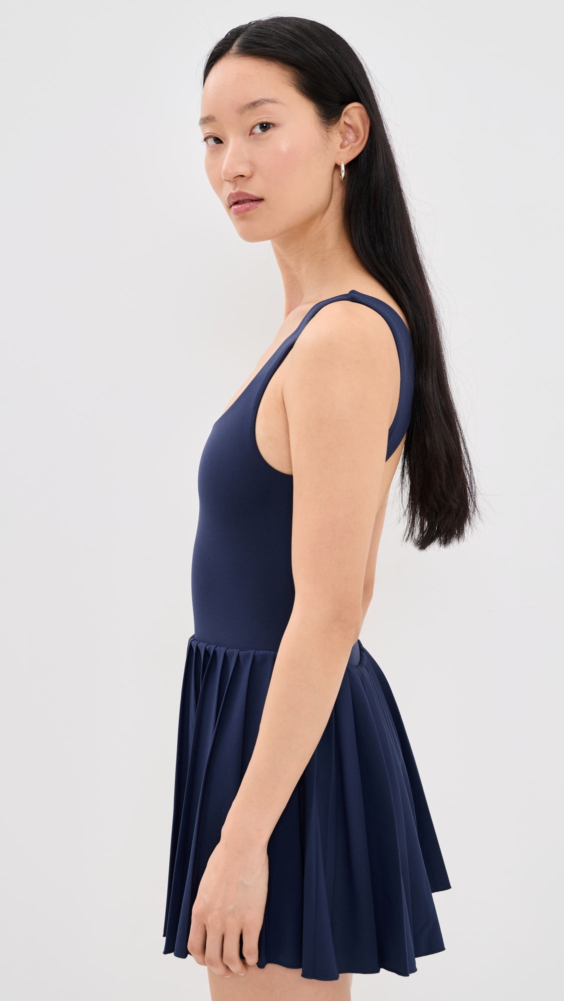 Signature Logo Court Dress Dark Navy White