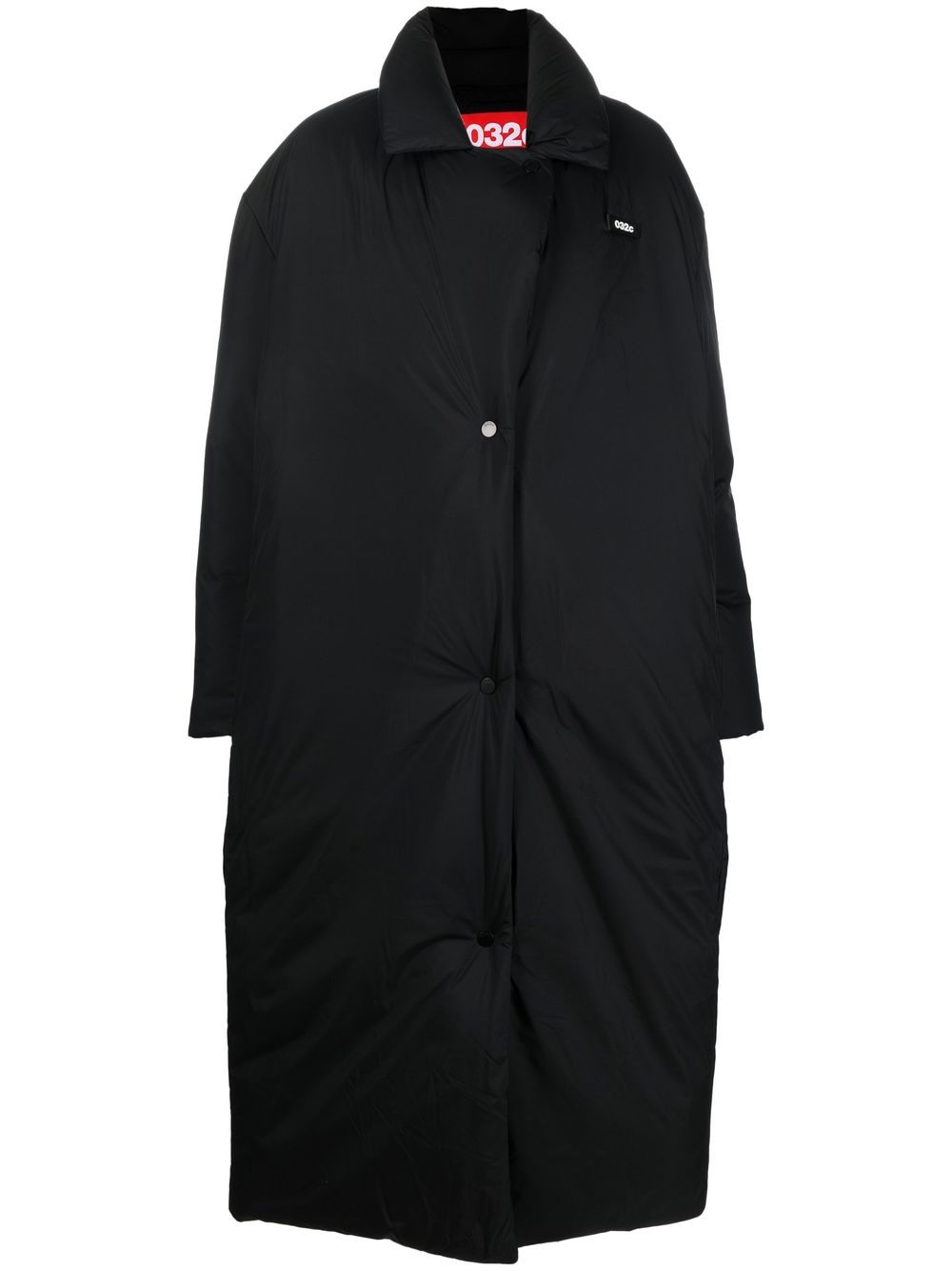 Padded oversize long coat - Black