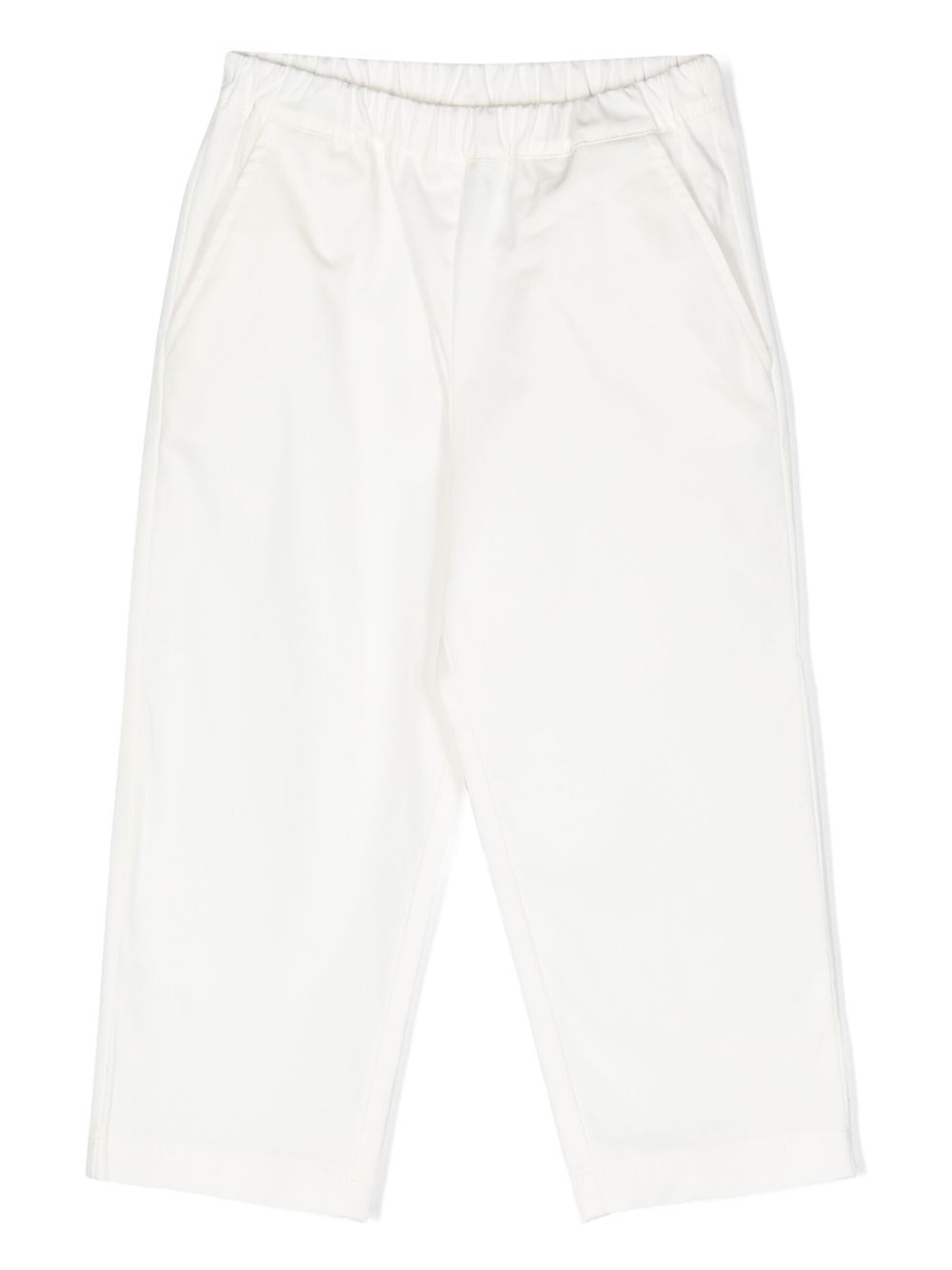Elasticated straight trousers - White