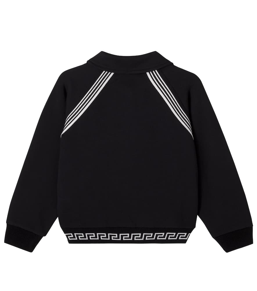 Cotton jersey zip-up sweatshirt