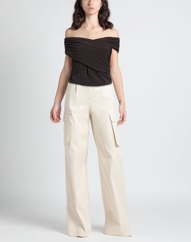 Mem. js Woman Top Chocolate brown Size S Acetate, Nylon, Elastane