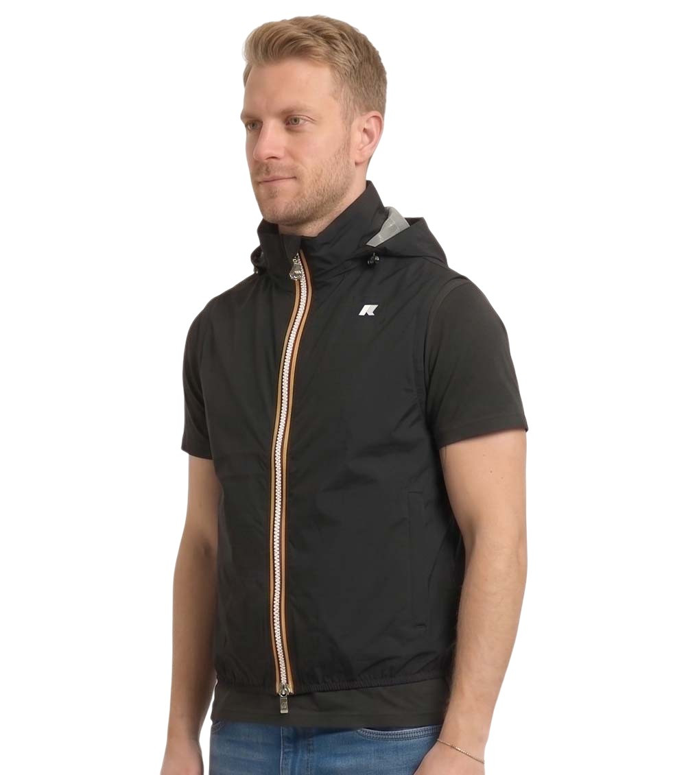 Black Sleeveless Hood Jacket