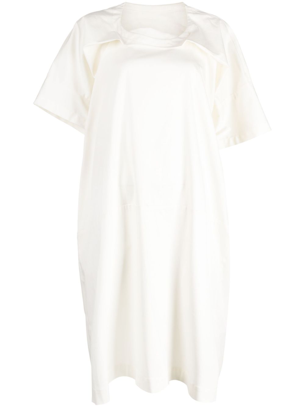 Pepper folded-collar dress - White