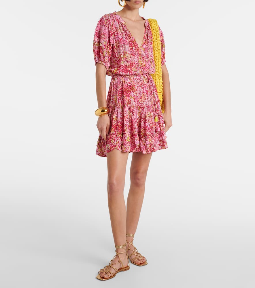 Poupette St Barth Aurora floral ruffled minidress