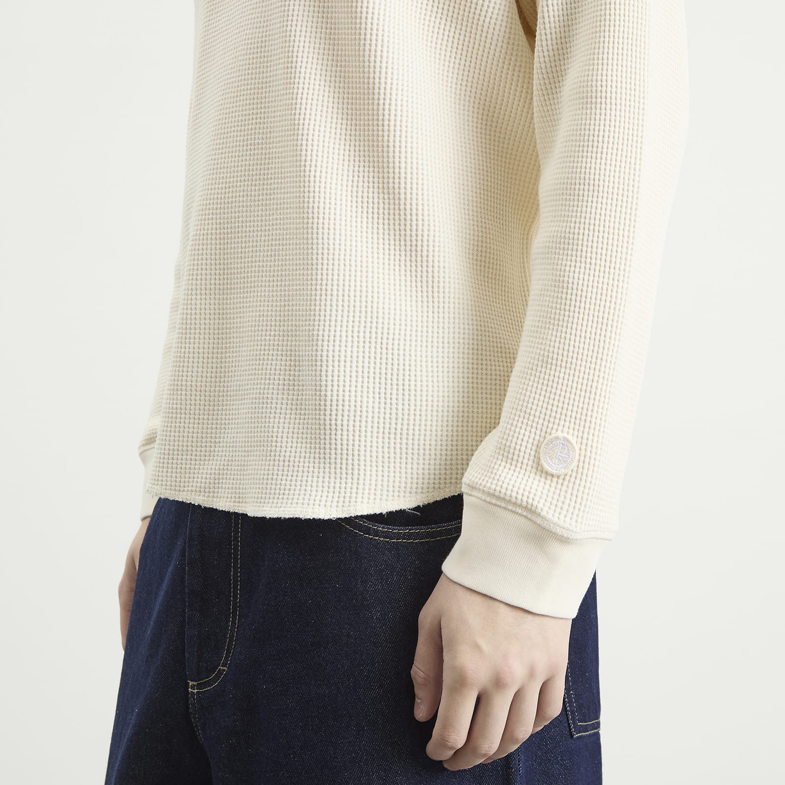 Men's Dylan Long Sleeve Waffle T-Shirt in Ivory