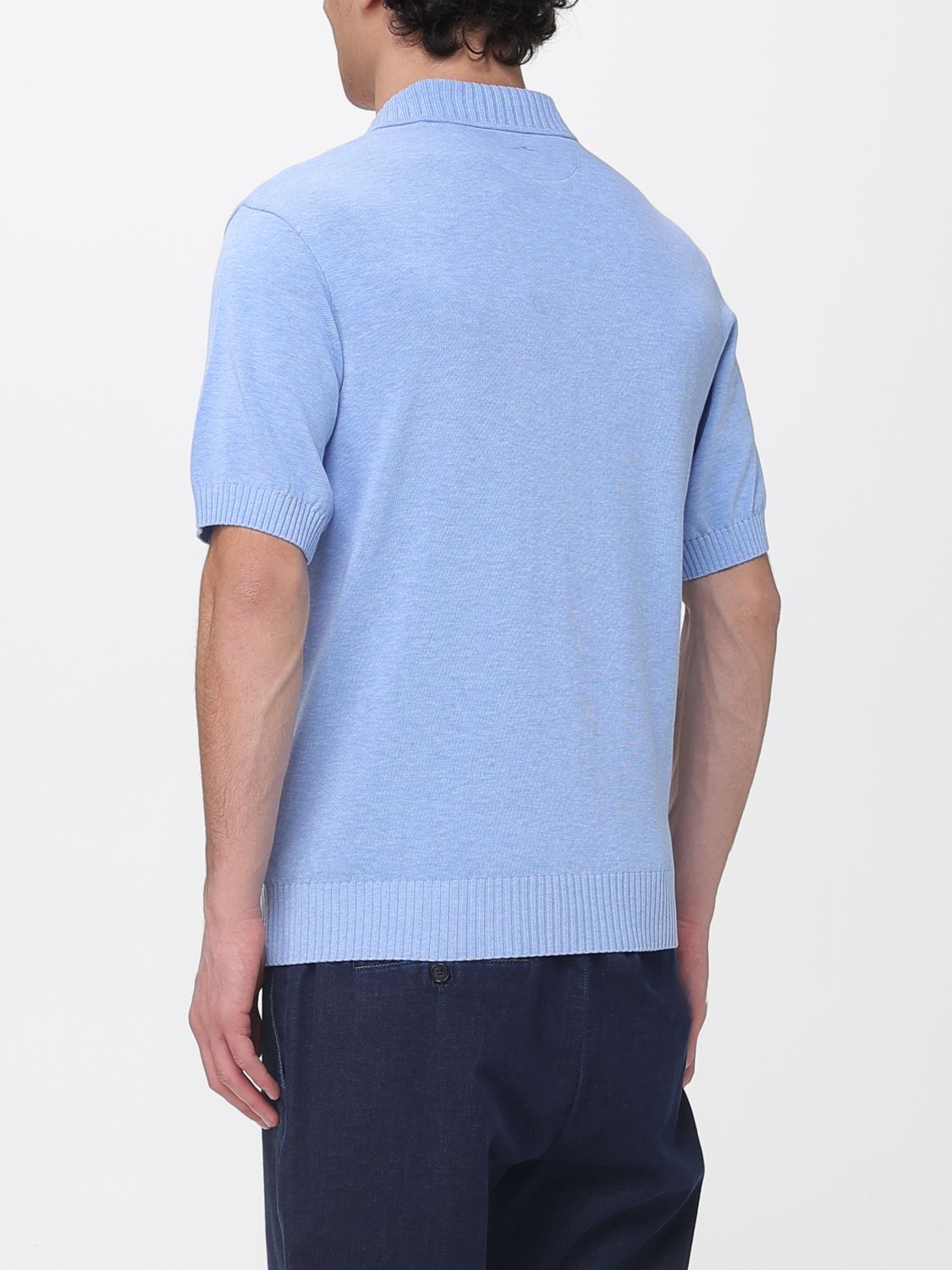 Polo Shirt Men color Gnawed Blue