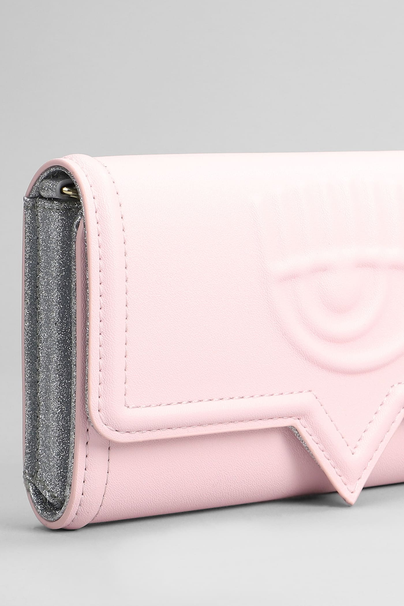 Clutch In Rose-pink Faux Leather