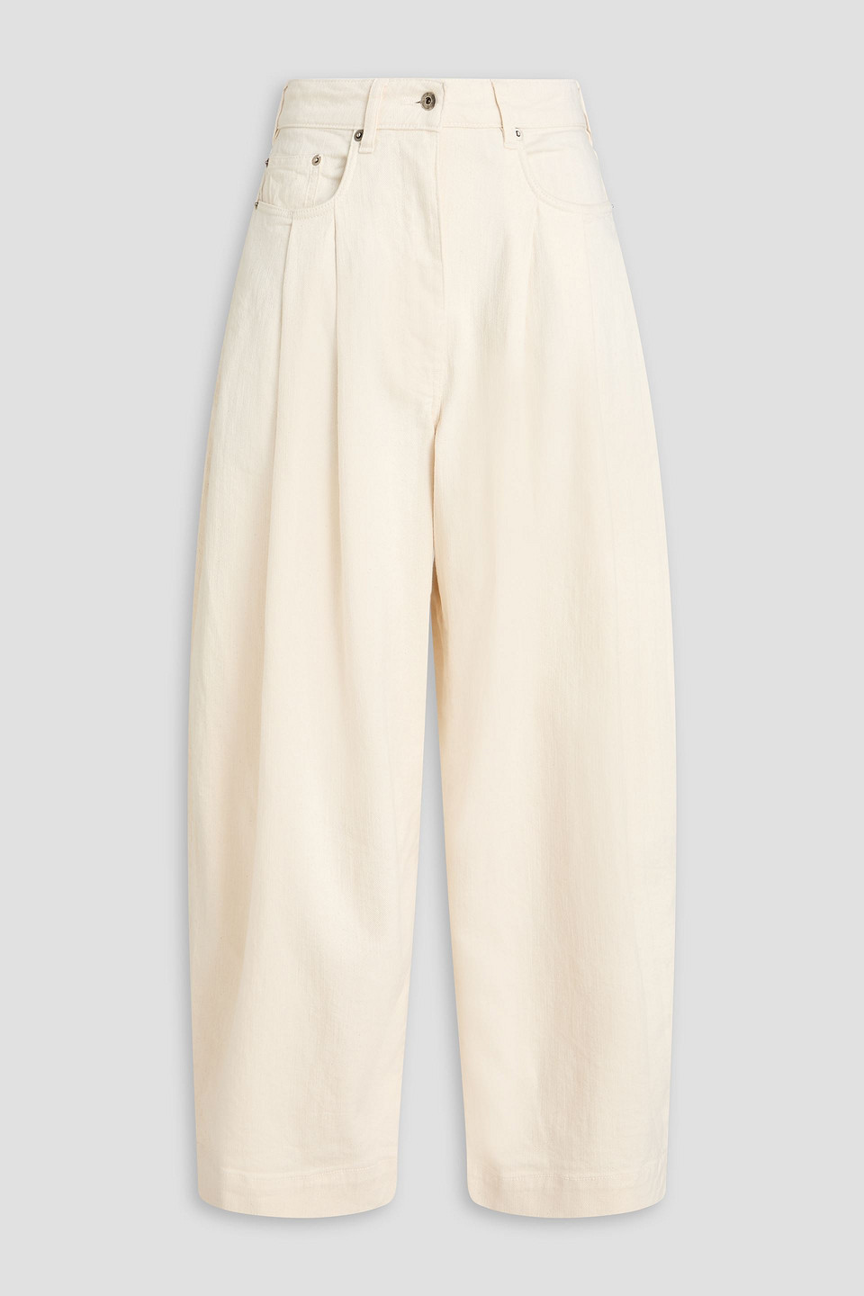 Ivy high-rise barrel-leg jeans - White - UK 10