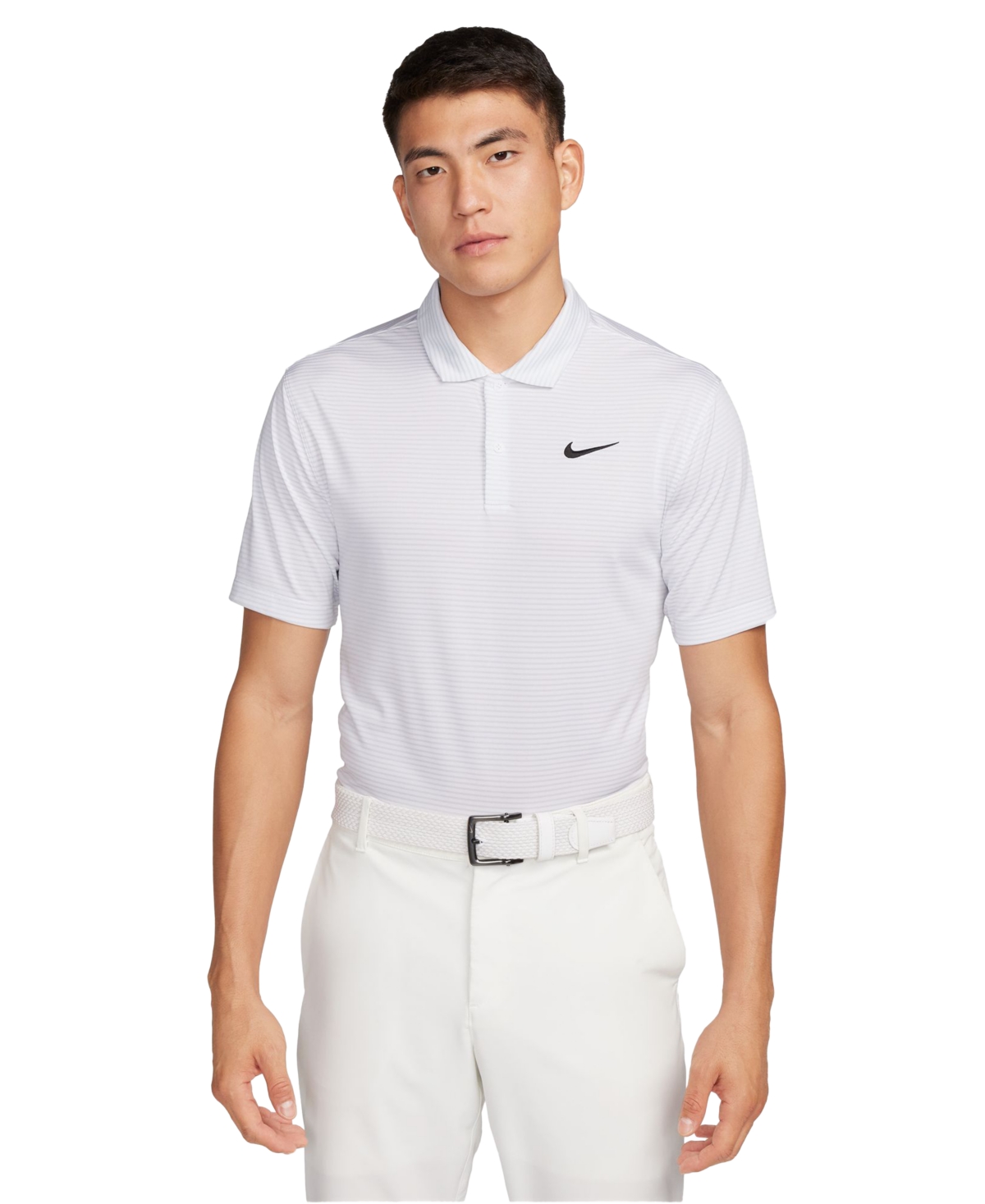 Men's Relaxed Fit Core Dri-fit Short Sleeve Golf Polo Shirt - White/pure Platinum/black