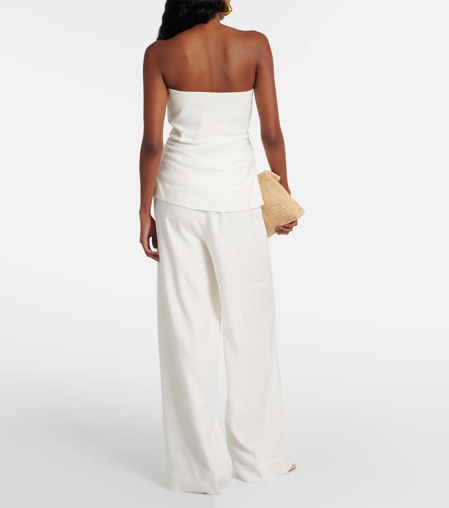 Dorian linen-blend tube top