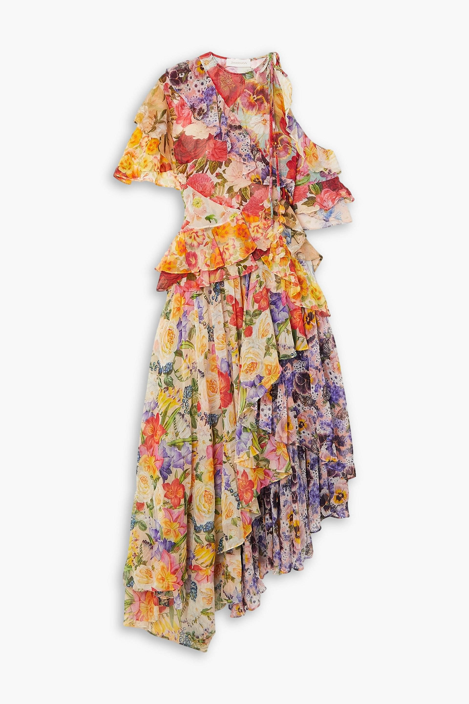 zimmermann tiered floral-print cotton-gauze midi dress ZIMMERMANN Tiered floral-print cotton-gauze maxi dress