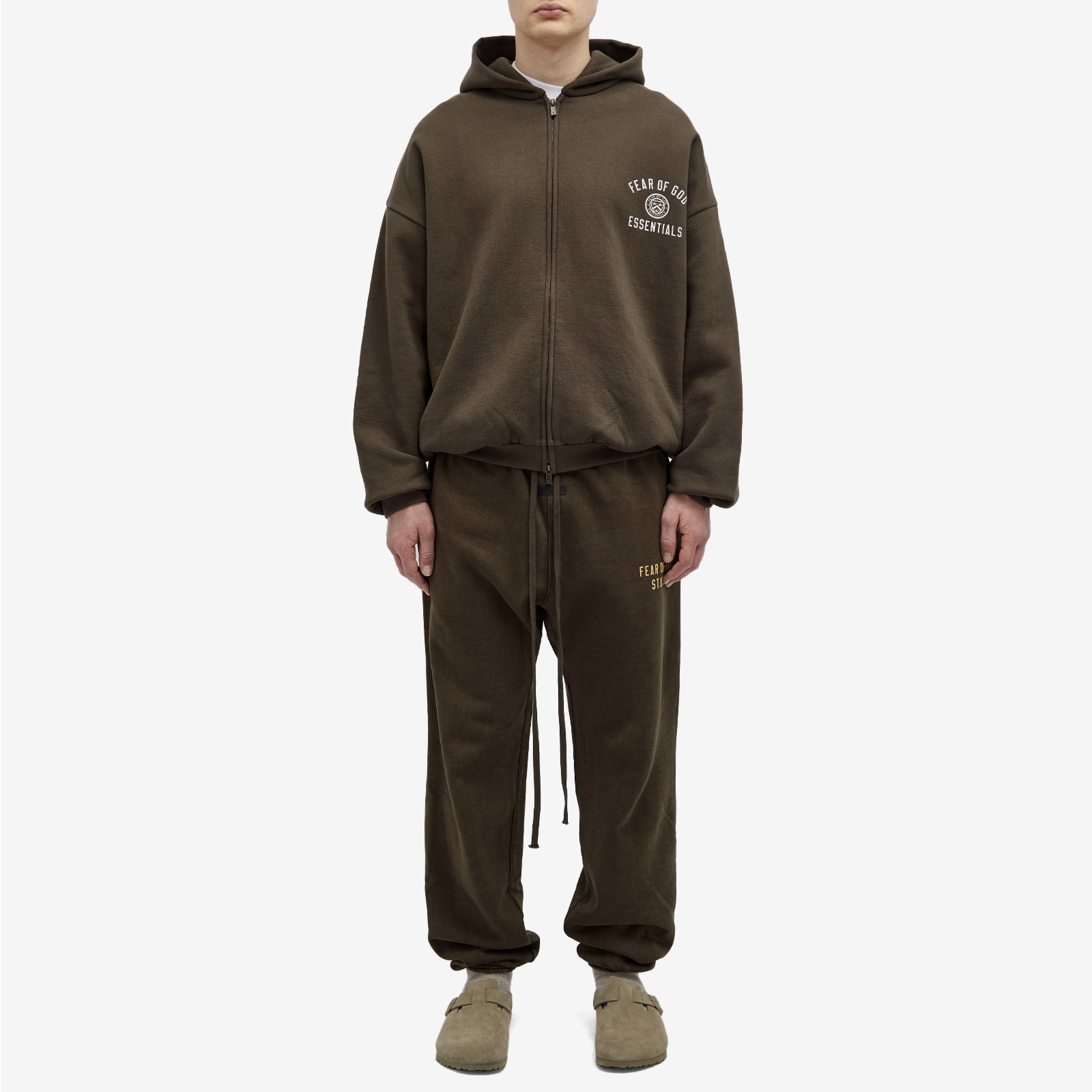 Men's State Heavy Fleece Full Zip Hoodie in Brown