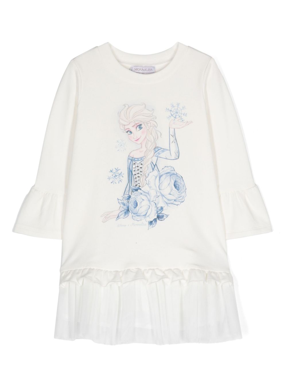 X Disney illustration-print tiered dress - White