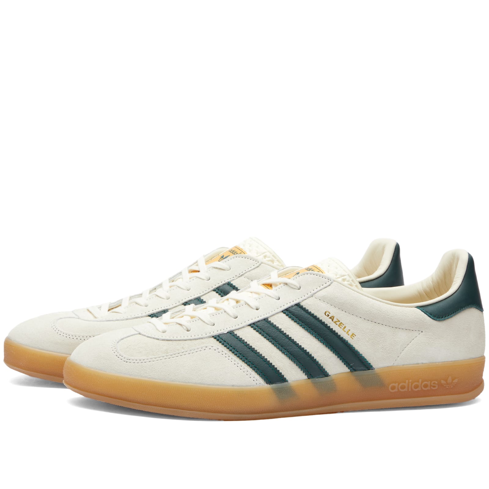 GAZELLE INDOOR Sneakers in Cream White/Collegiate Green/Gum