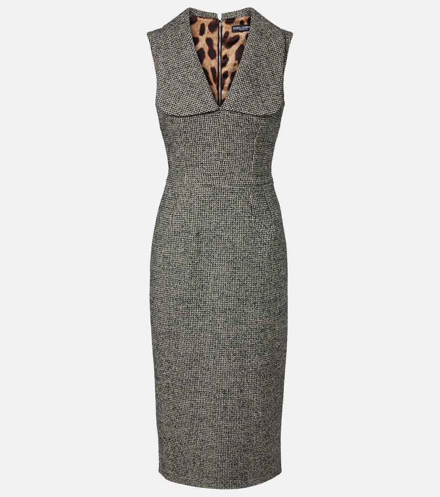 Wool-blend midi dress