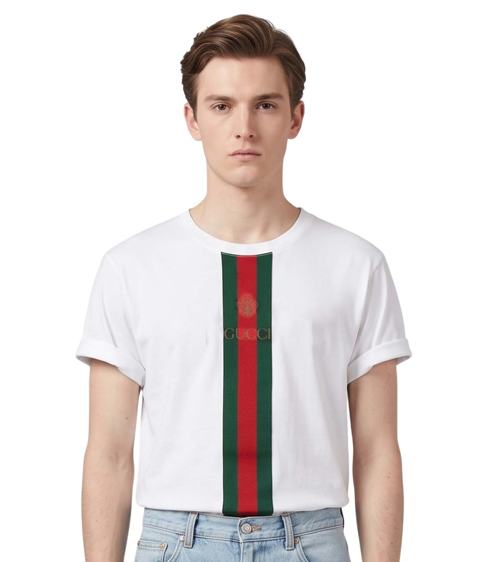 Web-stripe Logo-print T-shirt