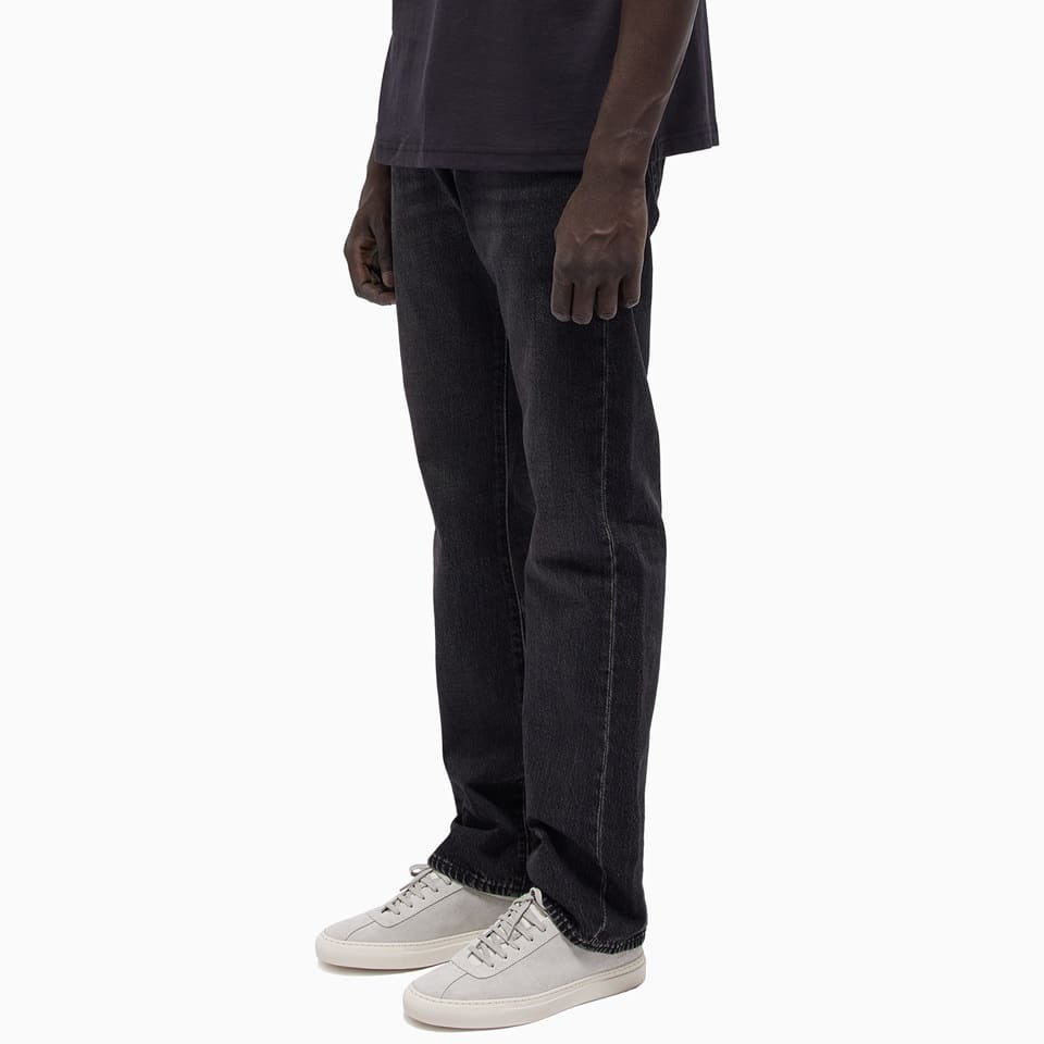 Mid-rise straight-leg jeans