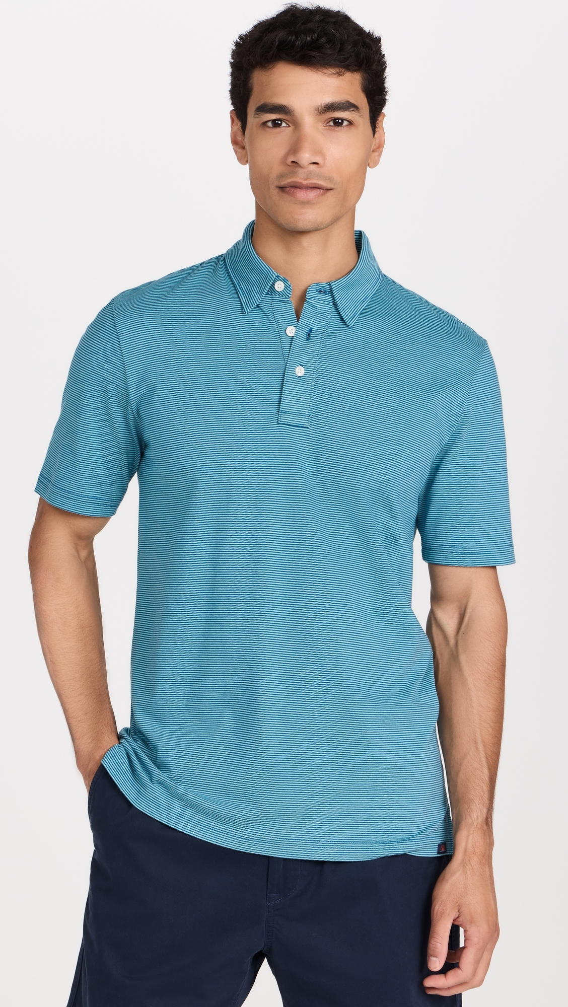 Short Sleeve Movement Pique Polo Island Teal Feeder 