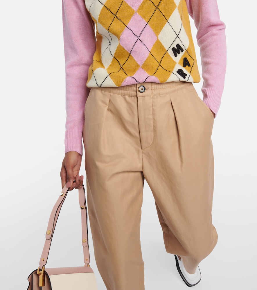 Cropped high-rise straight pants