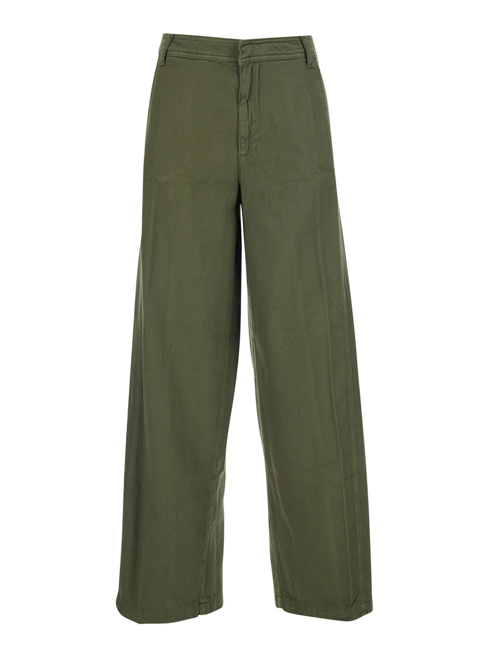 Five-Pocket Cotton Jeans — Green