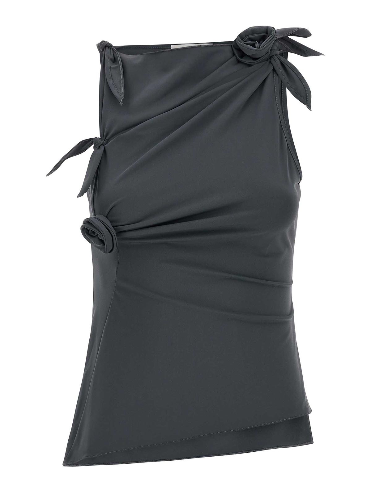 Asymmetric Flower Tops Gray