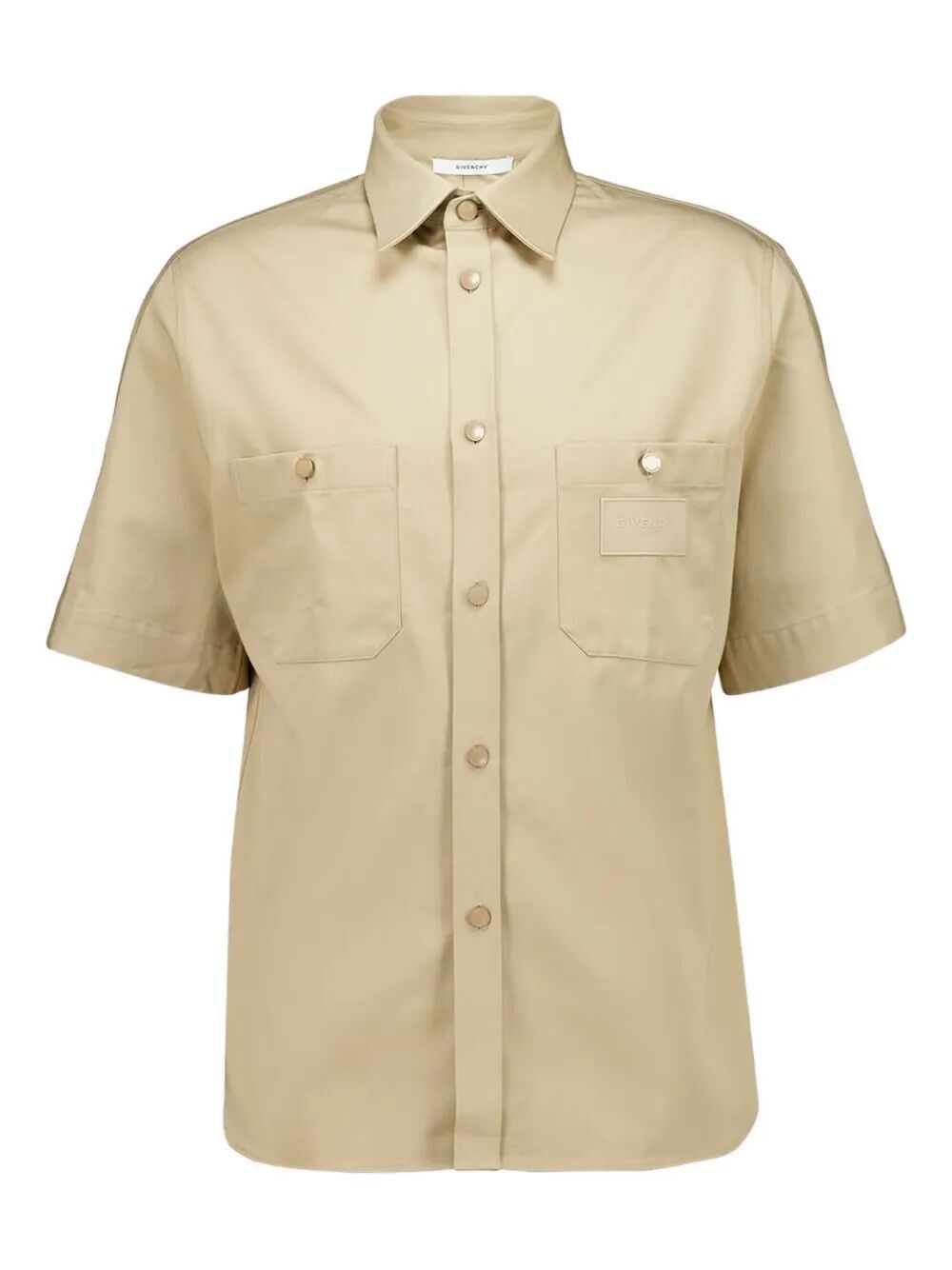 Couture Seam Cotton Shirt With Paris Patch