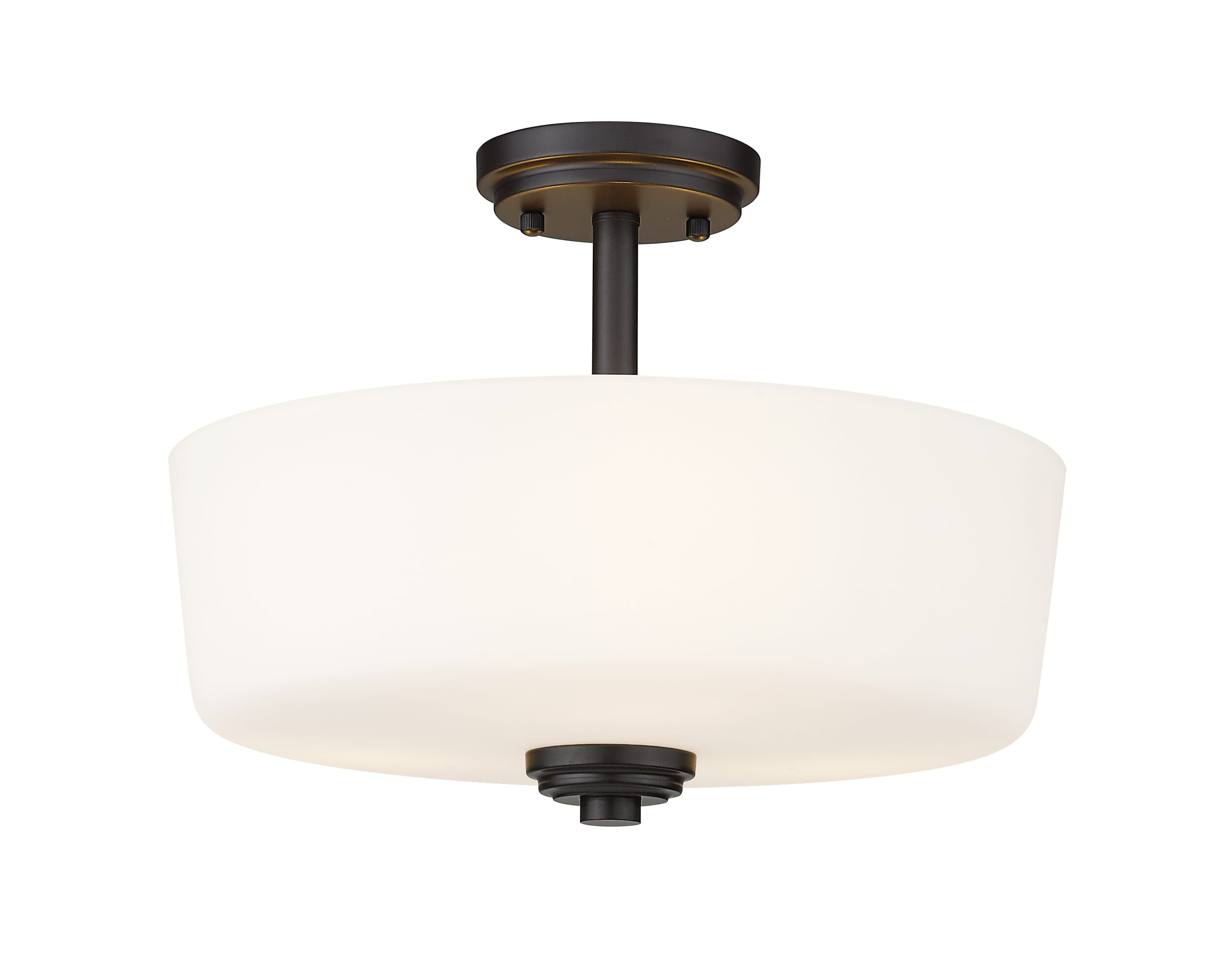 Arlington 3-Light Semi Flush Mount Ceiling Light In Bronze