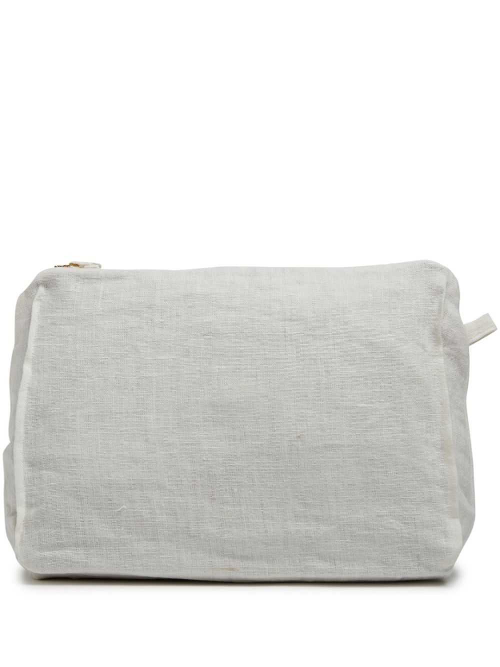 Zip-up linen wash bag - White