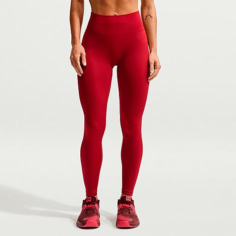 Women's Pro Seamless High-Waisted 8 Leggings in Tough Red