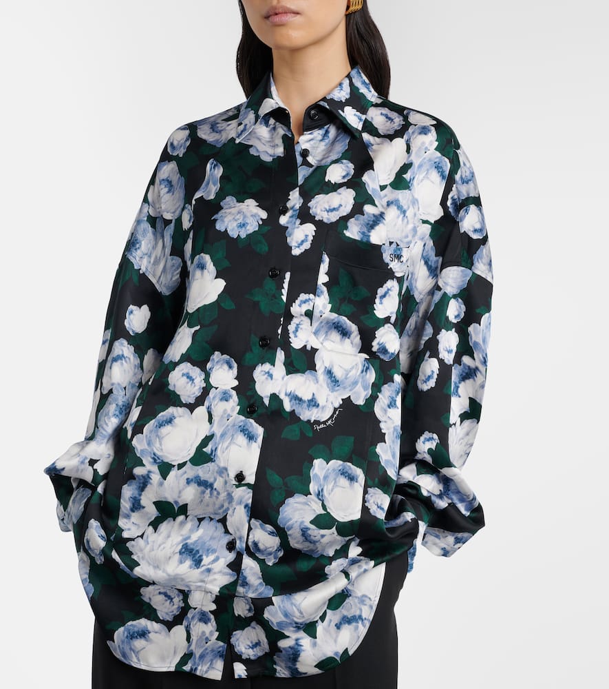 Floral satin blouse