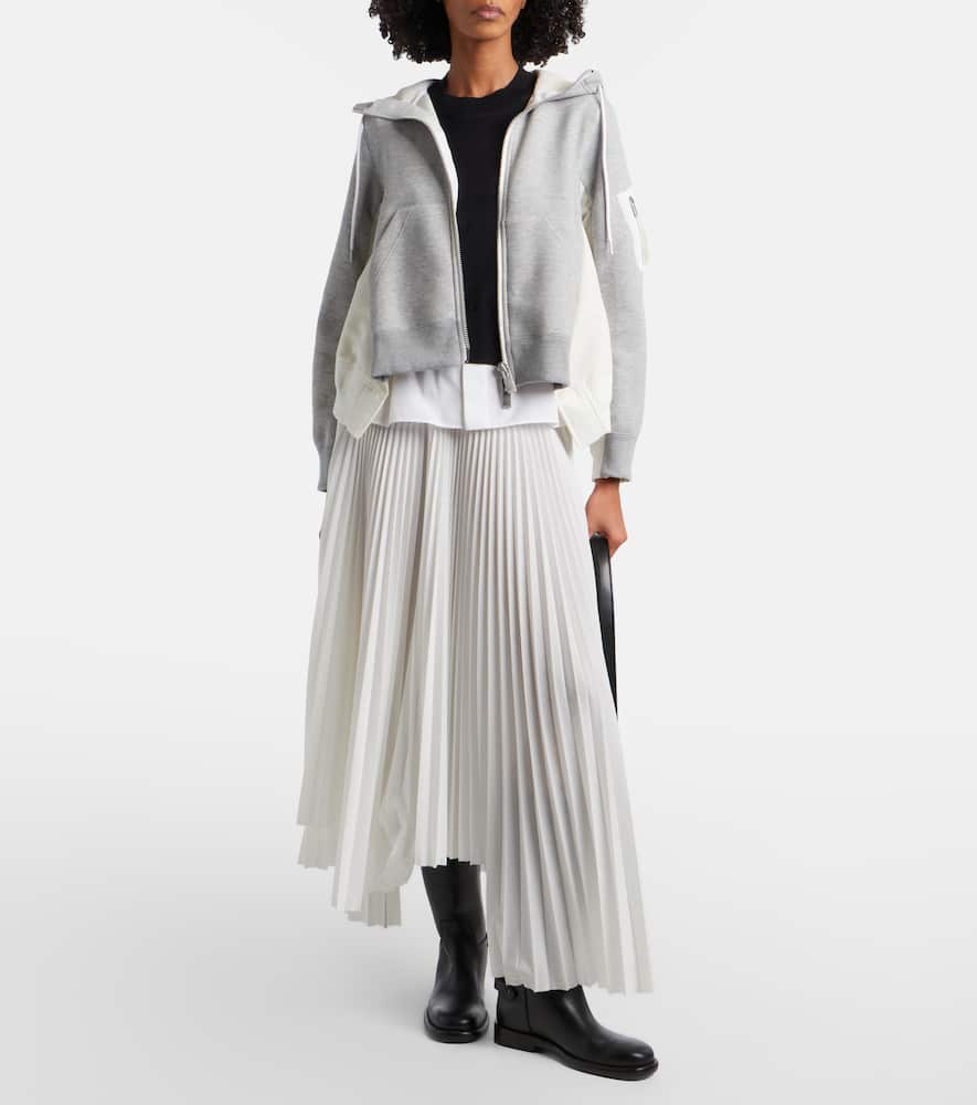 Paneled zip-up hoodie
