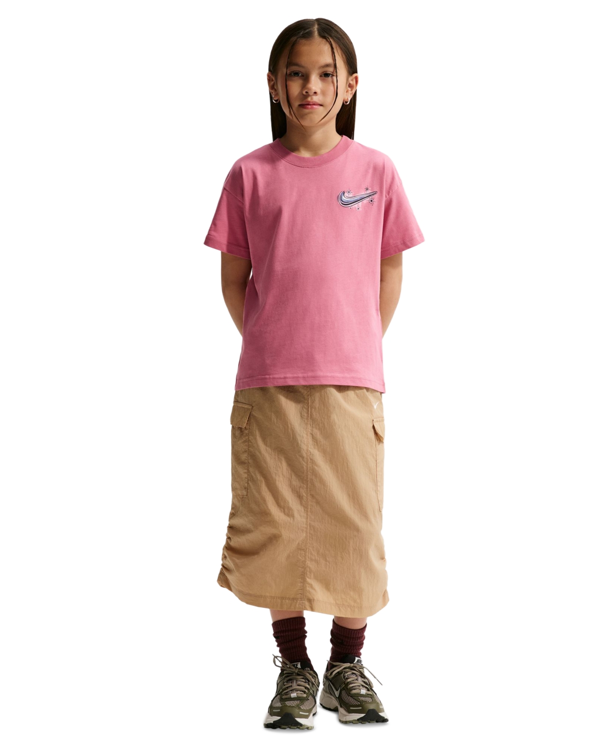 Girls' 7-16 Sportwear Crewneck T-Shirt - Peony