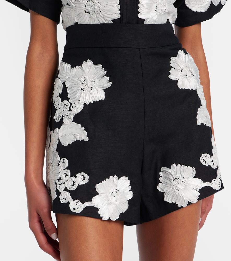 Sammi embroidered linen-blend shorts