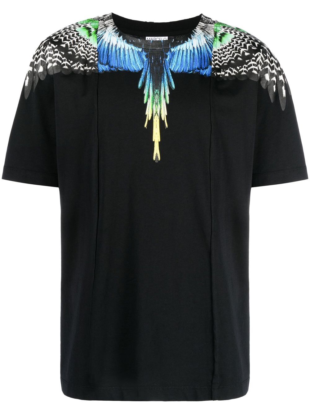 Patchwork Wings cotton T-shirt - Black