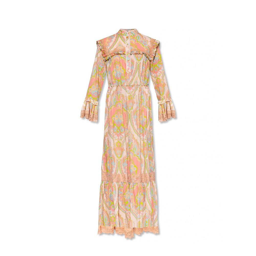 Floral Lace-Trim Cotton Dress — Multicolor