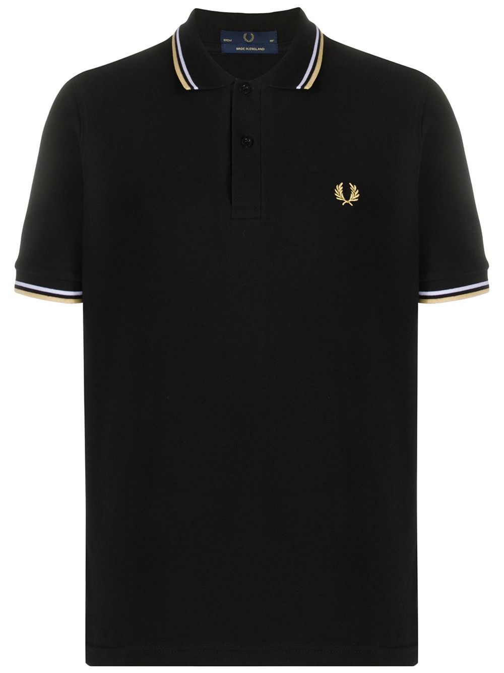 Stripe trim polo shirt - Black