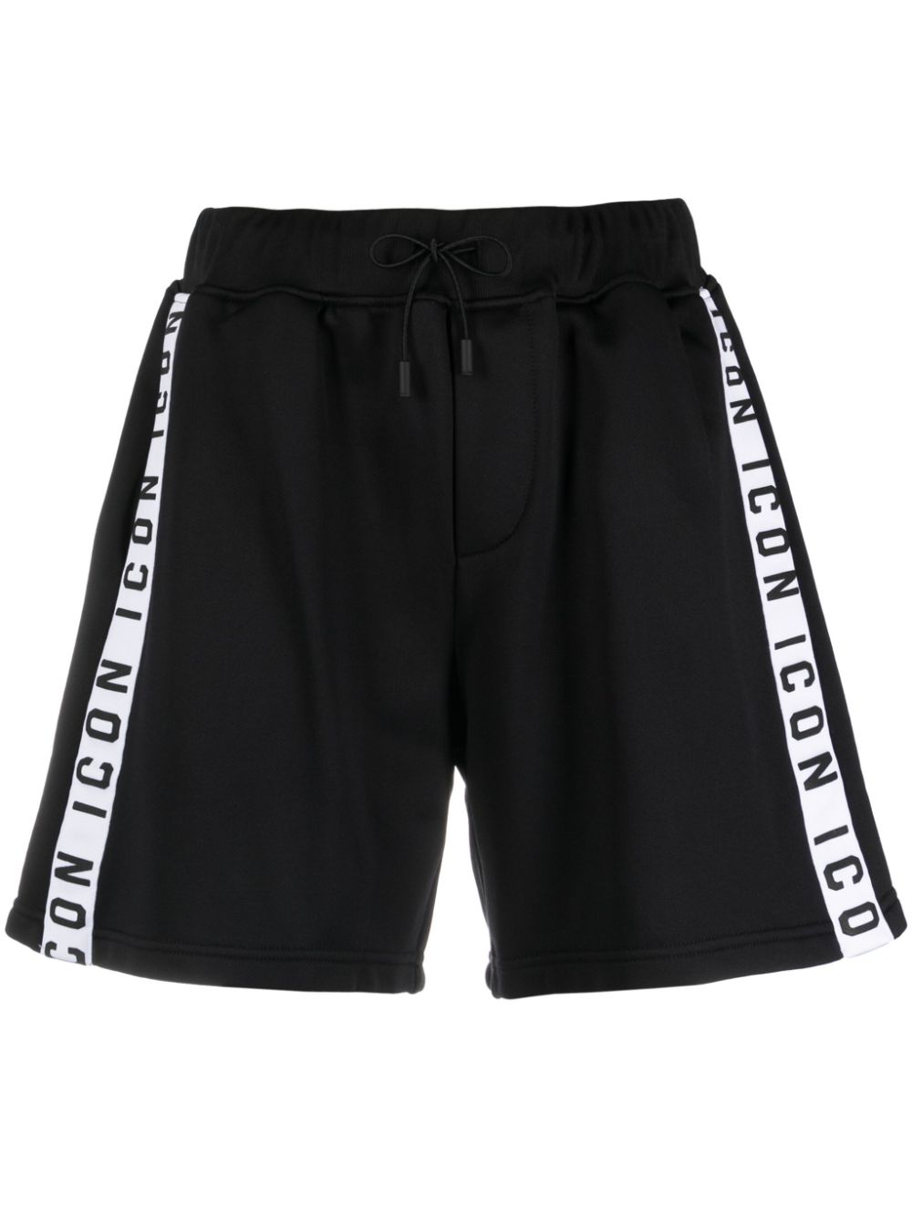 Icon-stripe drawstring shorts - Black