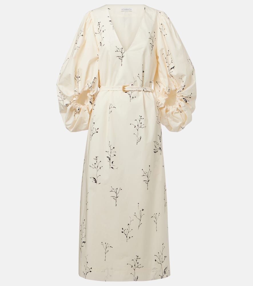 Corrie belted floral cotton midi dress