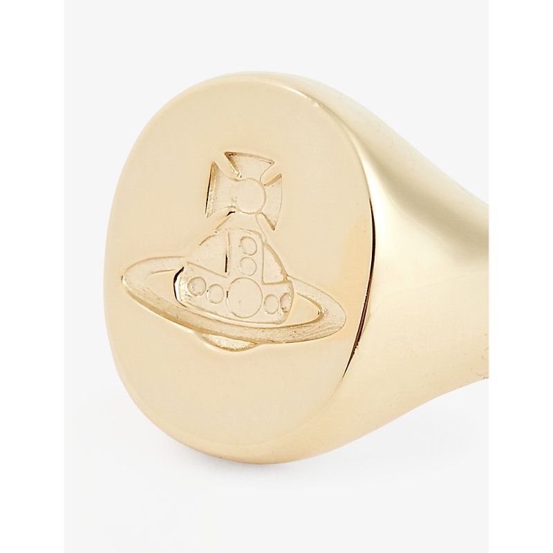 Mens Gold Seal Gold-plated Sterling-silver Ring