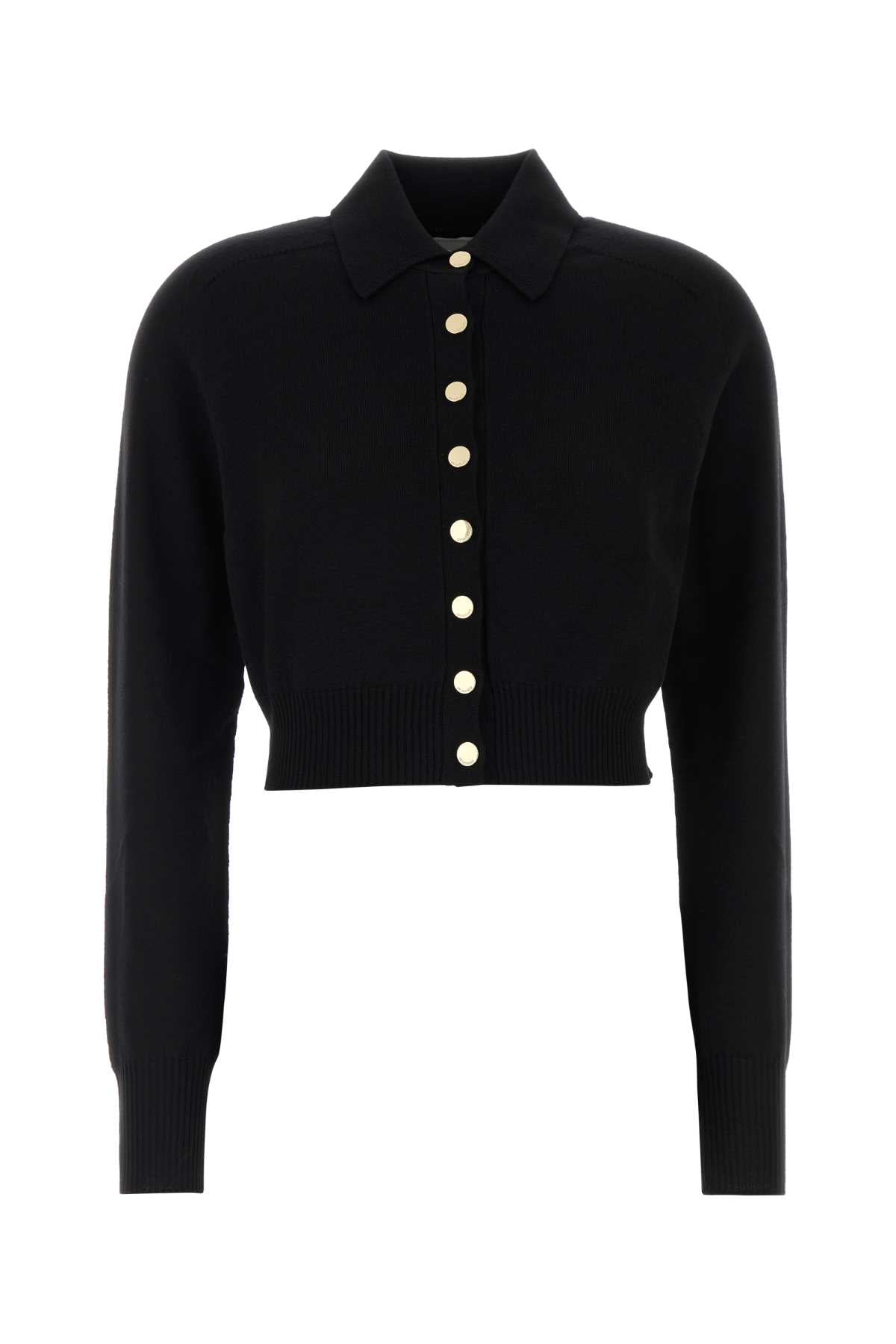 Virgin Wool Cardigan — Black