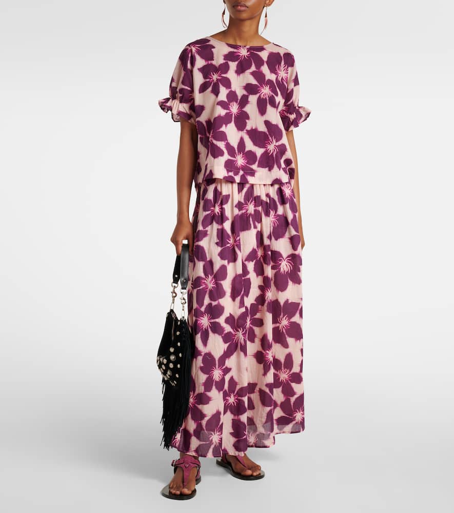 Delilah floral cotton poplin blouse