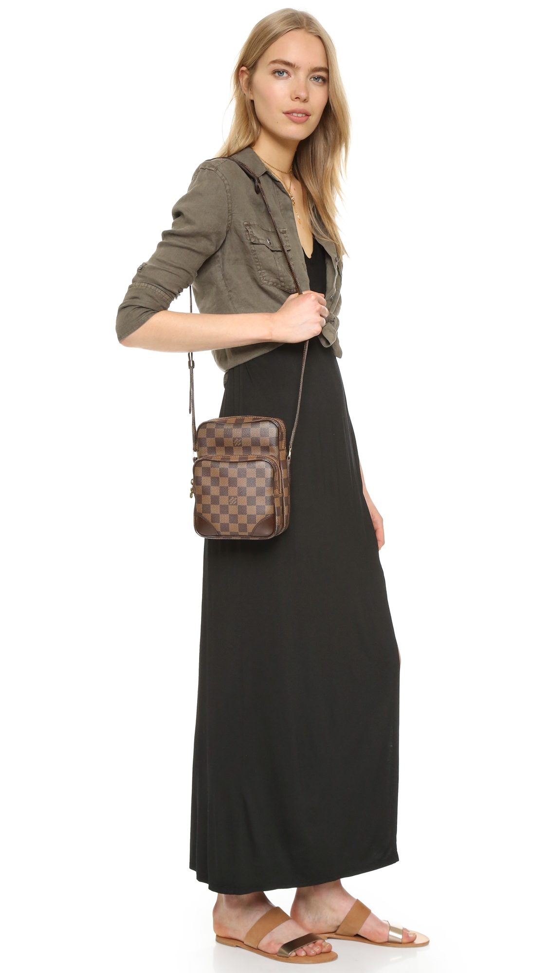 Louis Vuitton Damier Ebene Amazone Bag Brown One Size