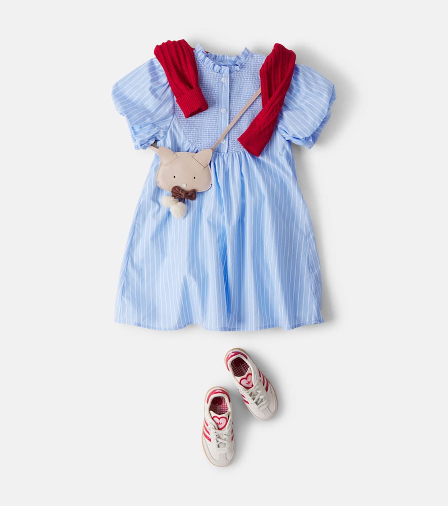 Ficus smocked striped cotton dress