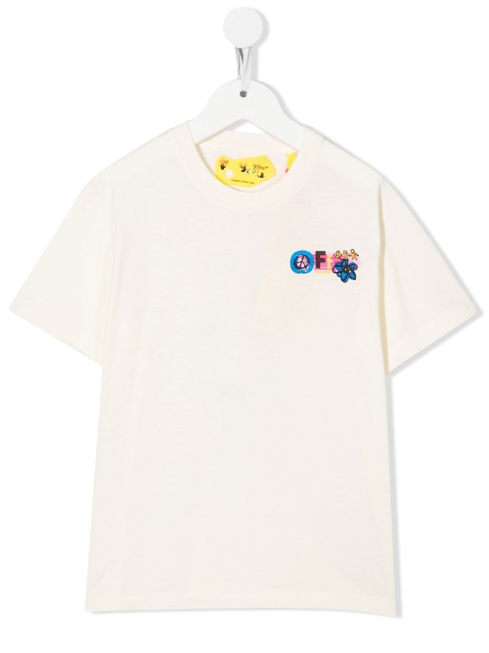 Logo-print detail T-shirt - Neutrals