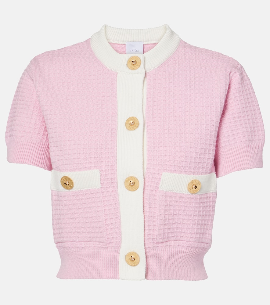 Waffle-knit cotton cardigan