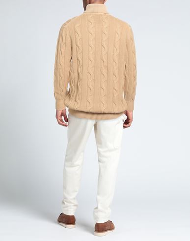Man Turtleneck Beige Size 44 Merino Wool, Silk, Cashmere