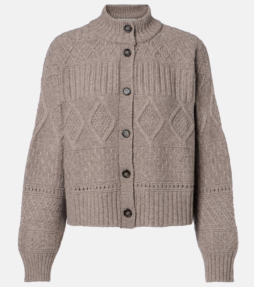 Amory cable-knit wool-blend cardigan