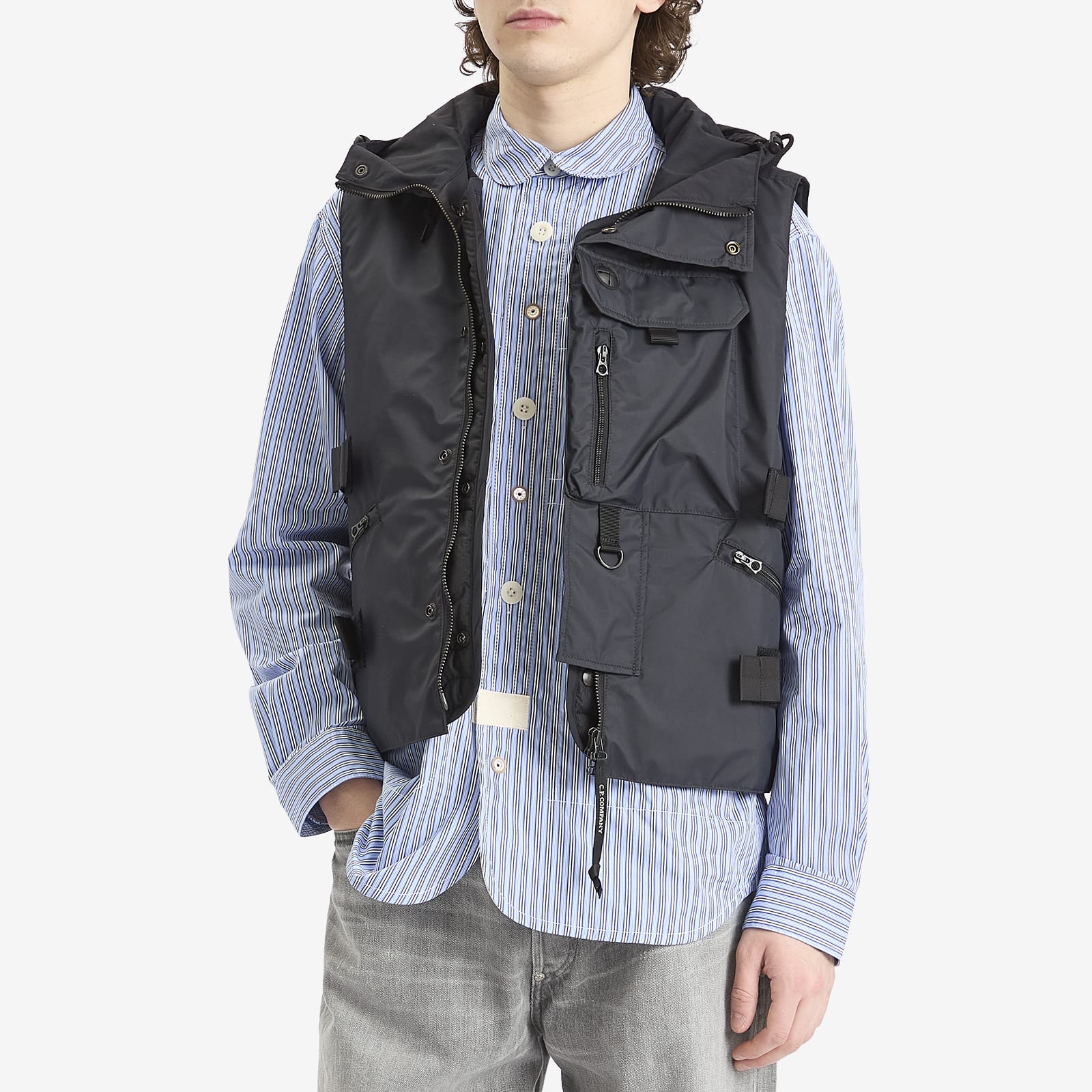 Junya Watanabe MAN Men's x C.P Company Nylon Laminated Smock Vest in Black
